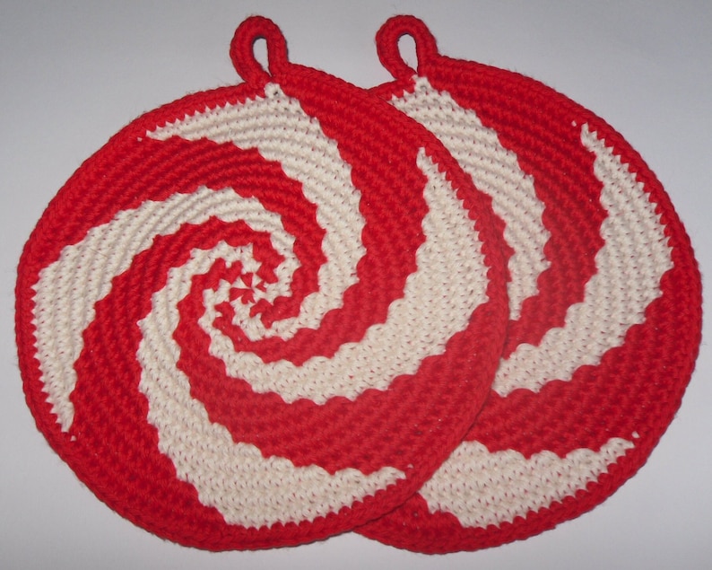 Tutorial crochet round Potholders SPIRALS image 7