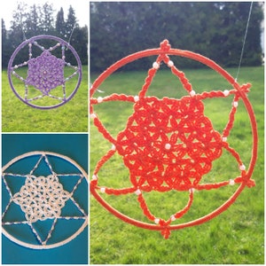 FLOWER OF LIFE Crochet tutorial Dreamcatcher Star image 4