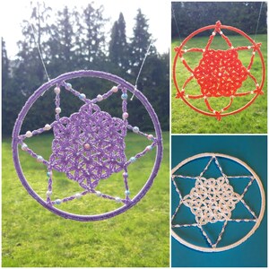 FLOWER OF LIFE Crochet tutorial Dreamcatcher Star image 2