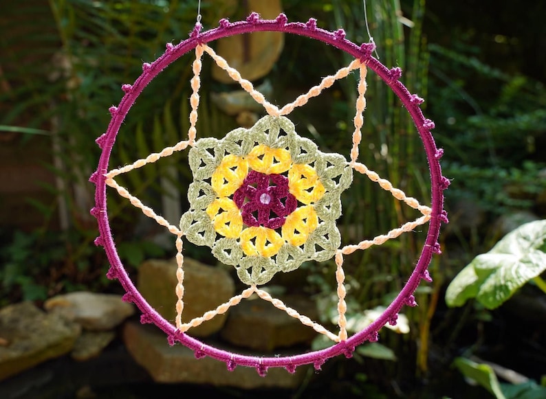 FLOWER OF LIFE Crochet tutorial Dreamcatcher Star image 1