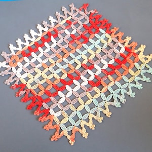 Crochet tutorial BOHO square doily, extensible