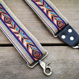 Ersatz deatchable bunte Gitarre Strap Stil Tasche Riemen für Handtasche, Geldbörse Crossbody, Messenger Bag, blumige Gitarre Strap Style, NEVADA