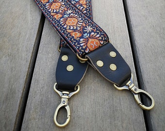 Removable Colorful Bag Strap, Replacement Crossbody Guitar Style Bag Strap, Flowery Interchangeable Colorful Bag Strap for Handbag, SATURN