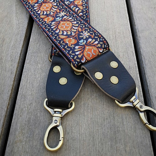 Woven Vintage Guitar Style Purse Strap Red Yucatan Pattern Etsy