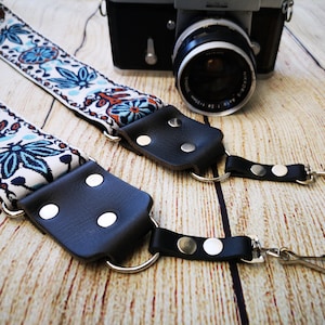 Floral Camera Strap with Quick Release, Embroider, Bohemian Woven Ribbon Webbing Colorful Strap for DSLR Camera with Leather Ends, VAN GOGH