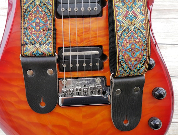 Tracolla Per Chitarra E Basso Bordeaux Vera Pelle Conciata Al Vegetale 6 Cm Holes Hs Stone