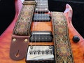 Guitar Strap, Adjustable Personalized Strap, "SUPERNOVA", Floral Brown Leather Ends, For Electric Acoustic or Bass Guitars, Engraving & Logo product logo