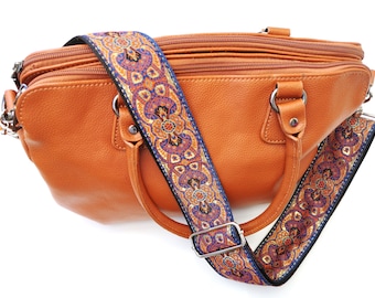 Colorful Floral Guitar Style Bag Strap: Adjustable Replacement