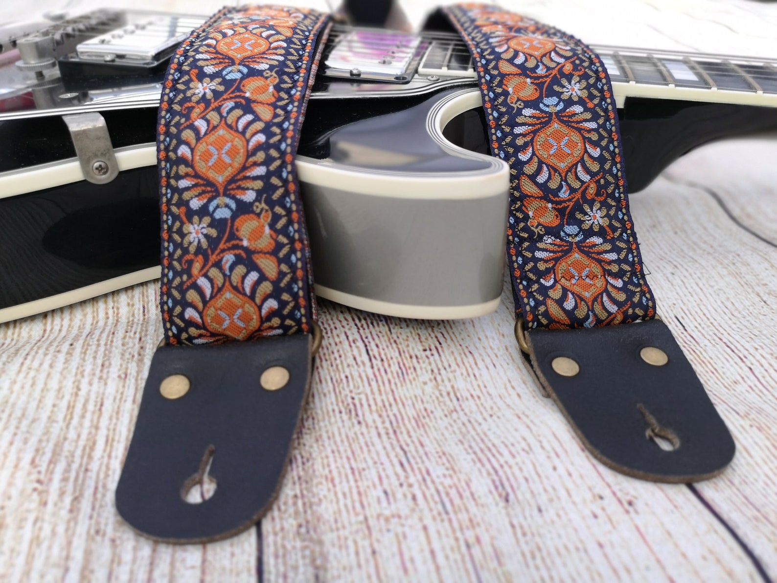 Crossbody Guitar Strap With Leather Ends for Electric Acoustic Etsy Israel