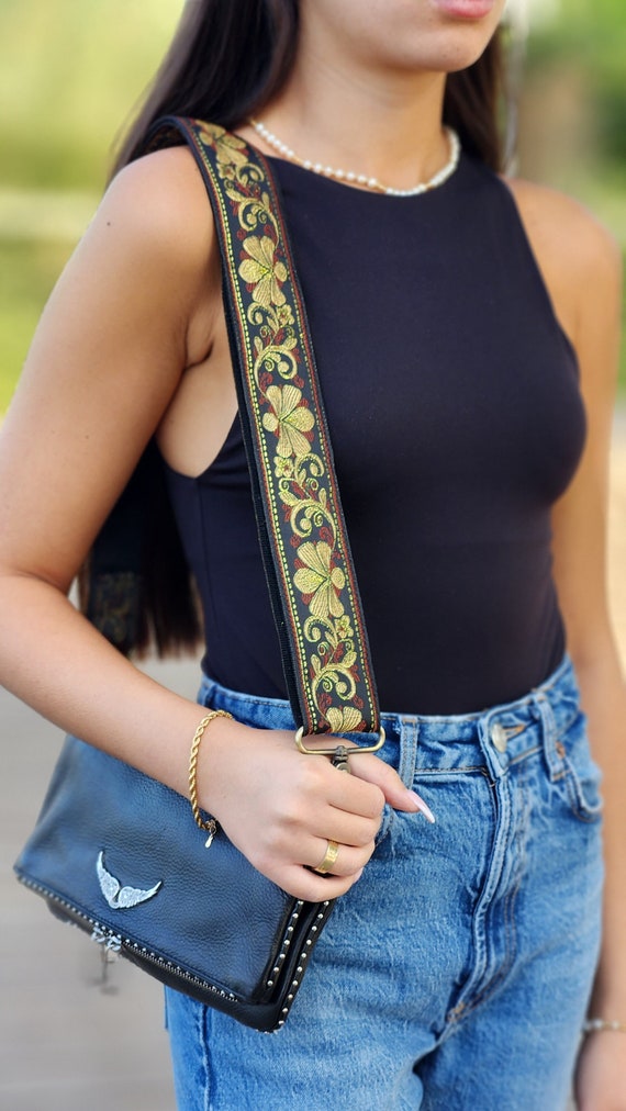 Bandoulière Large Réglable Style Ethnique Impression De Remplacement