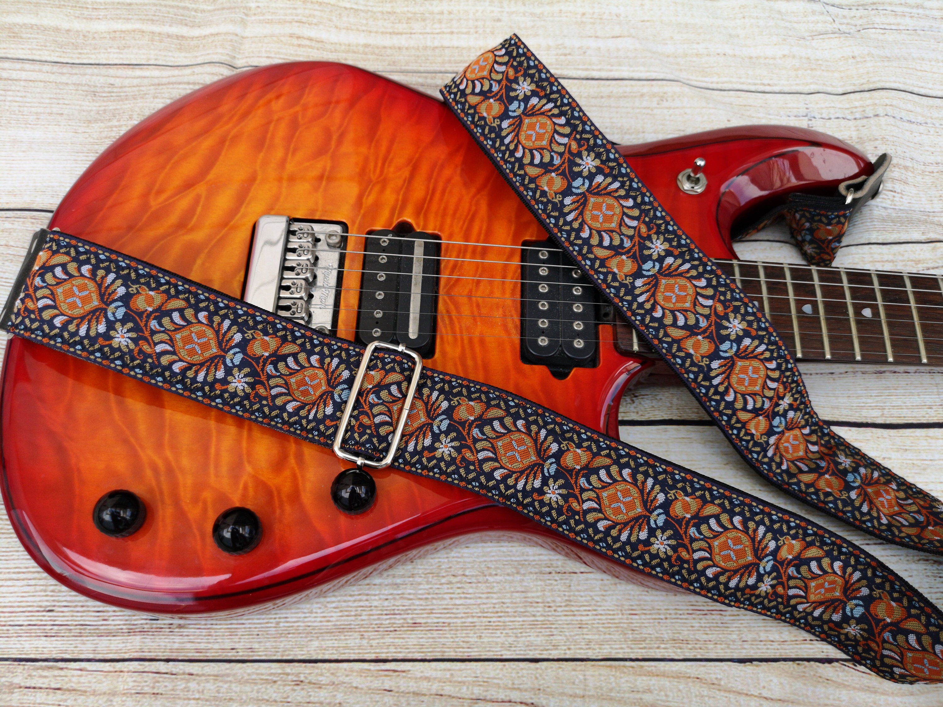 Crossbody Guitar Strap With Leather Ends for Electric Acoustic Etsy Israel