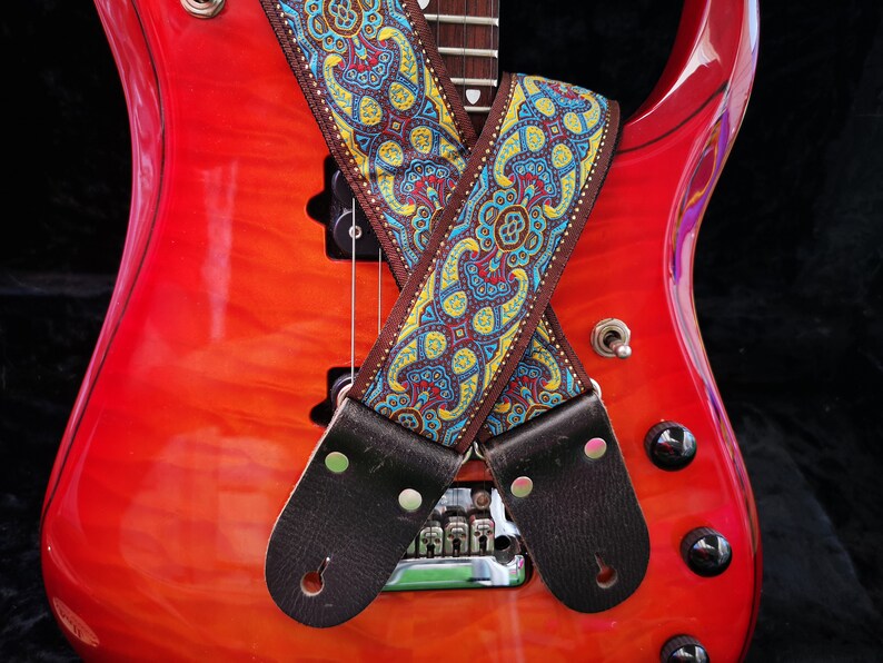 Guitar Strap for Electric Acoustic or Bass Guitars Adjustable Etsy