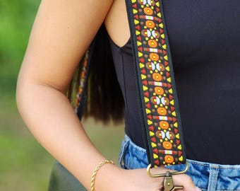 Adjustable Guitar Style Handbag Strap, Colorful Woven Crossbody