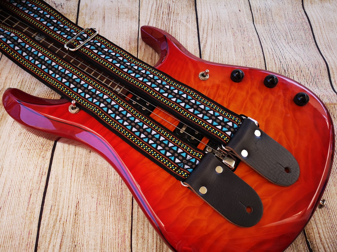 Personalized Guitar Strap with Leather Ends Adjustable Etsy