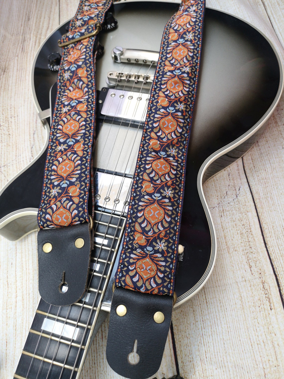 Crossbody Guitar Strap With Leather Ends for Electric Acoustic Etsy