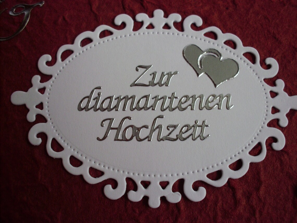 Glückwunschkarte zur Diamanthochzeit Karte diamantene Hochzeit | Etsy
