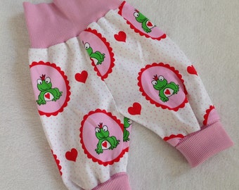 Pumphose Babyhose "Froschprinz" Gr. 56 Märchenhose Geschenk Geburt Taufe Mädchen versandfertig