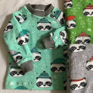 Sweatshirt Winter Panda 3 colors mint gray green LA-Shirt Pullover Children&#39;s Shirt Longsleeve Gift Autumn Winter Spring unisex
