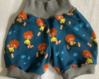 kurze Pumphose Pumuckl 2 Farben zur Auswahl blau Kinderhose Babyhose Pumpi Geschenk Geburtstag Frühling Sommer