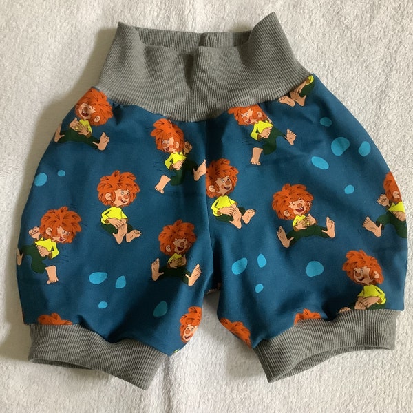 kurze Pumphose Pumuckl 2 Farben zur Auswahl blau Kinderhose Babyhose Pumpi Geschenk Geburtstag Frühling Sommer