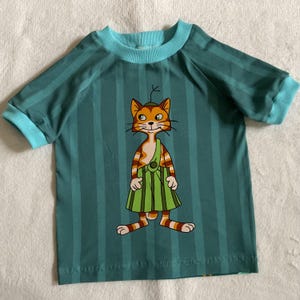 T-Shirt Gr. 104 "Findus" petrol Kater Mucklas Frühling Sommer Geschenk Kindershirt Urlaub