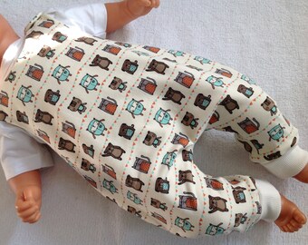 Baby Strampler Gr. 62 "Freunde für immer" Babyhose Herbst Winter Geschenk Geburt Taufe versandfertig