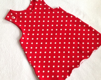 Babykleid Strampel-Kleidchen "Pünktchen" Punkte rot weiß Kinderkleid Geschenk Geburt Taufe Herbst Winter Weihnachten