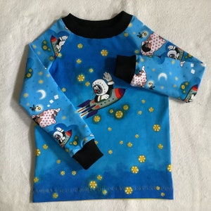 Kindershirt mit langen Ärmeln "Der kleine Maulwurf - Guten Nacht" noch 2 Bilder LA-Shirt blau gelb Frühling Geschenk unisex