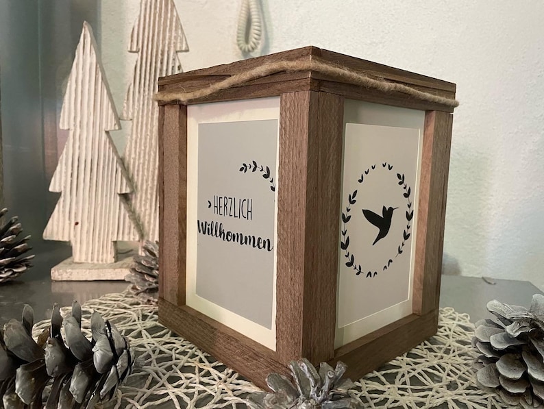 Windlicht Schön dass du da bist / herzlich Willkommen Etsy.de