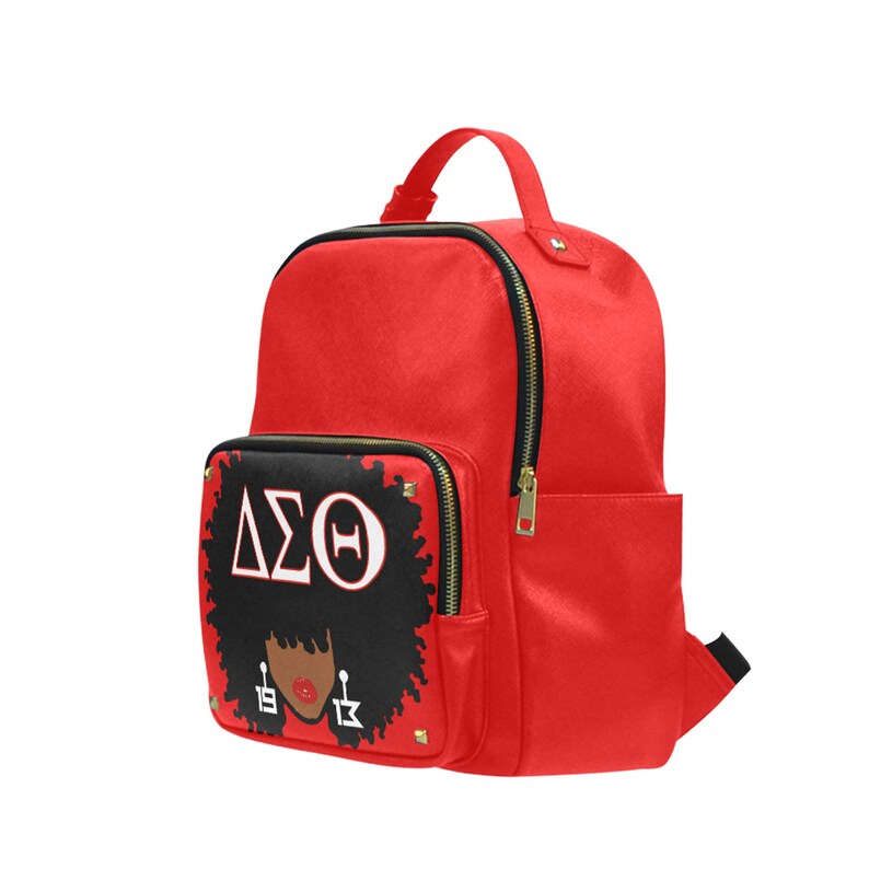 DST Delta Sigma Theta AfroChic Taiga Leather BookbagBackpack