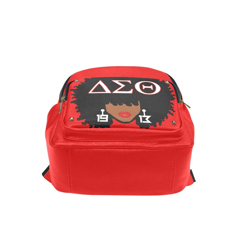 DST Delta Sigma Theta AfroChic Taiga Leather BookbagBackpack