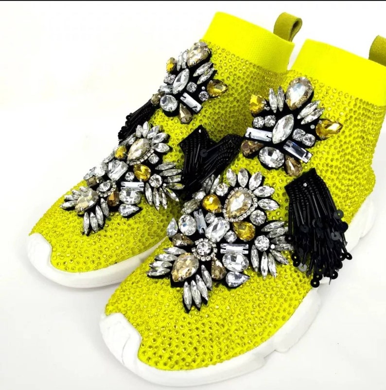 rhinestone sock sneakers