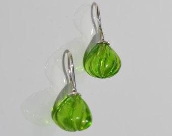 Hydroquarz Farbe Peridot 12 x 11 mm UNIKAT! Ohrringe