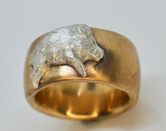 Wildschein Ring (Bronze) (Gr. 59) und Silber