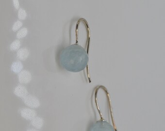 Aquamarine Ball Earrings 925 er Silver