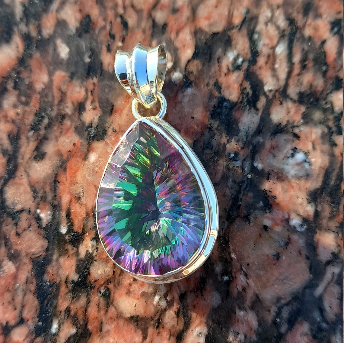Mystic Topaz Pendant Handmade Silver Pendant925 Sterling Etsy