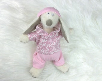 Vêtements Pantalon à capuche et casquette rose adapté aux animaux en peluche Lapin Lapin 22 cm