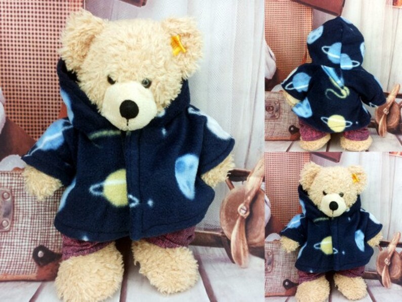 Bären Kleidung Jacke mit Planeten passend für Teddybär Bär 28 cm Bild 1