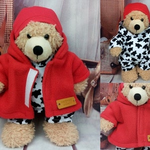 Bären Kleidung Mix rot weiß schwarz passend für Bären Stofftiere Bär Teddybär 28 cm Neu Bild 1