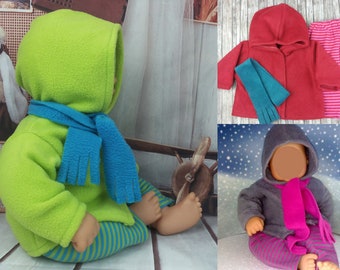 Puppenkleidung Farben Mix Jacke Hose Schal passend für Puppen Baby Puppen 46 cm Neu