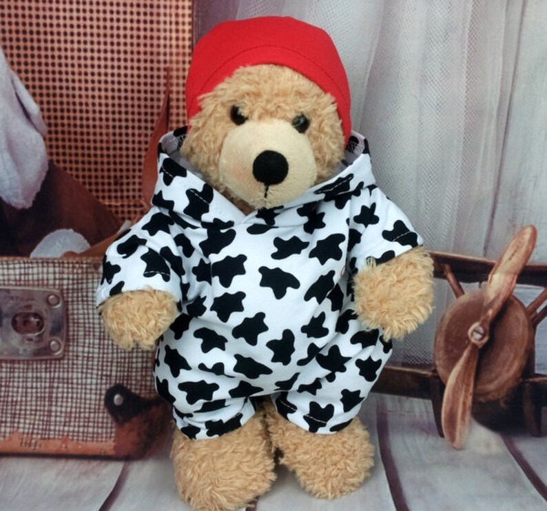 Bären Kleidung Mix rot weiß schwarz passend für Bären Stofftiere Bär Teddybär 28 cm Neu Bild 3