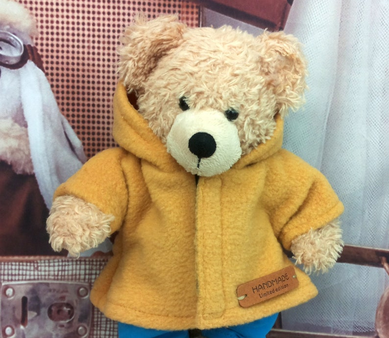 Bären Kleidung Farben Mix Jacke passend für Bären Stofftiere Plüschtiere Bear 28 cm senf