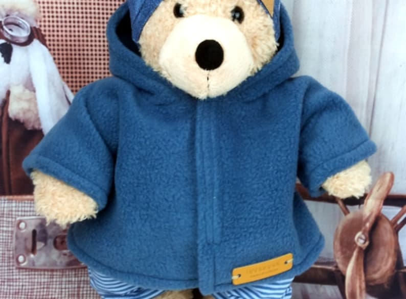 Bärenkkleidung Mix gestreift jeansoptik passend für Bären Stofftiere Bär Teddybär 37 / 40 cm Neu jacke