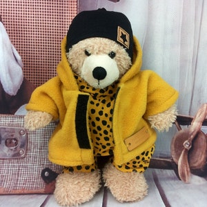 Bären Kleidung Mix Wildnis passend für Bären Stofftiere Bär Teddybär 28 cm Neu overall jacke mütze