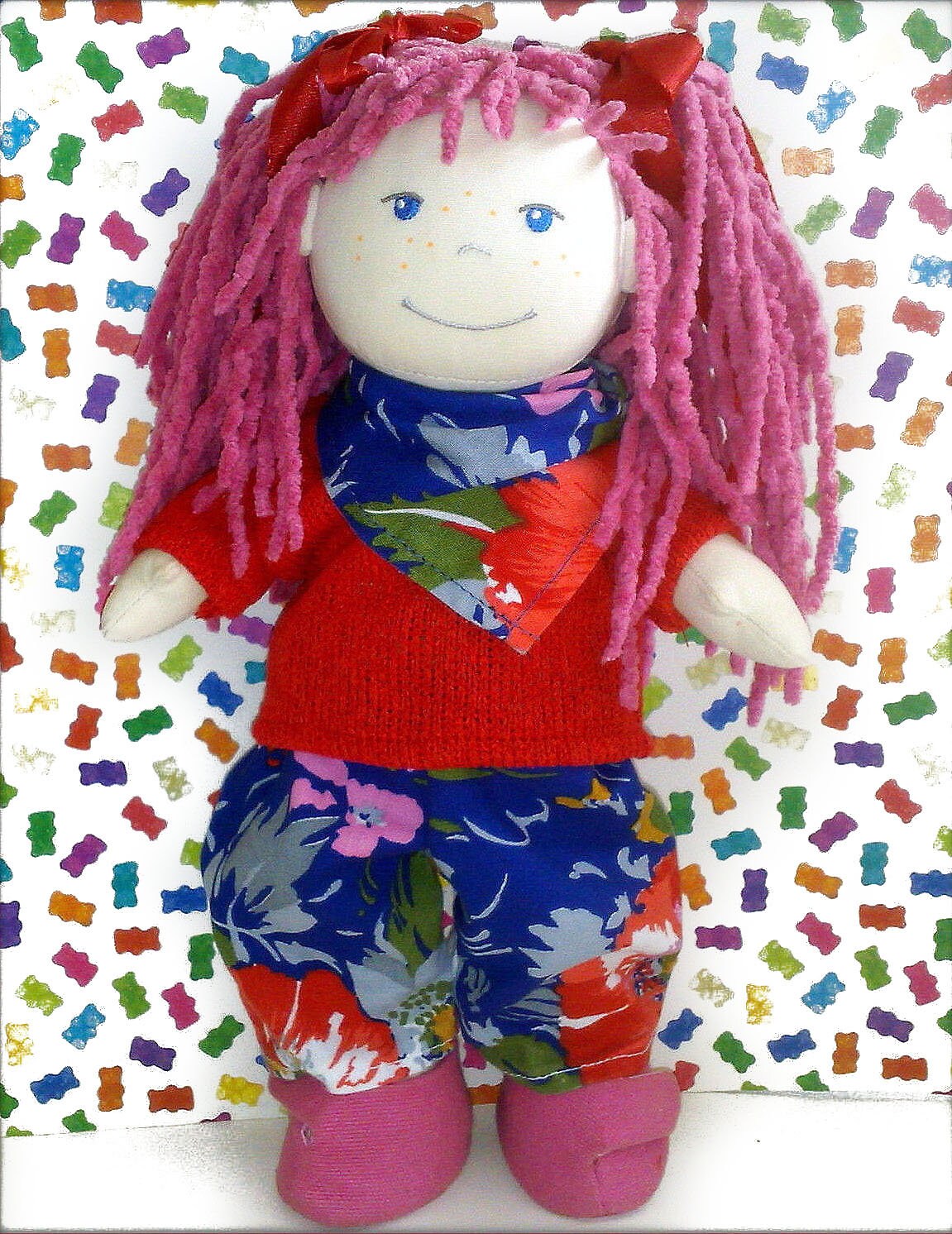 Kleidung Oberteil und Hose geringelt passend für Puppe 30 cm Lilli.Nelle Neu 