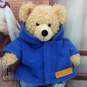 Bären Kleidung Farben Mix Jacke passend für Bären Stofftiere Plüschtiere Bear 28 cm blau