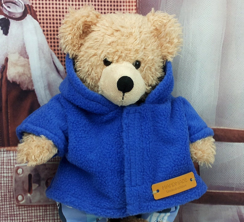 Bären Kleidung Farben Mix Jacke passend für Bären Stofftiere Plüschtiere Bear 28 cm blau