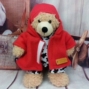 Bären Kleidung Mix rot weiß schwarz passend für Bären Stofftiere Bär Teddybär 28 cm Neu Bild 4