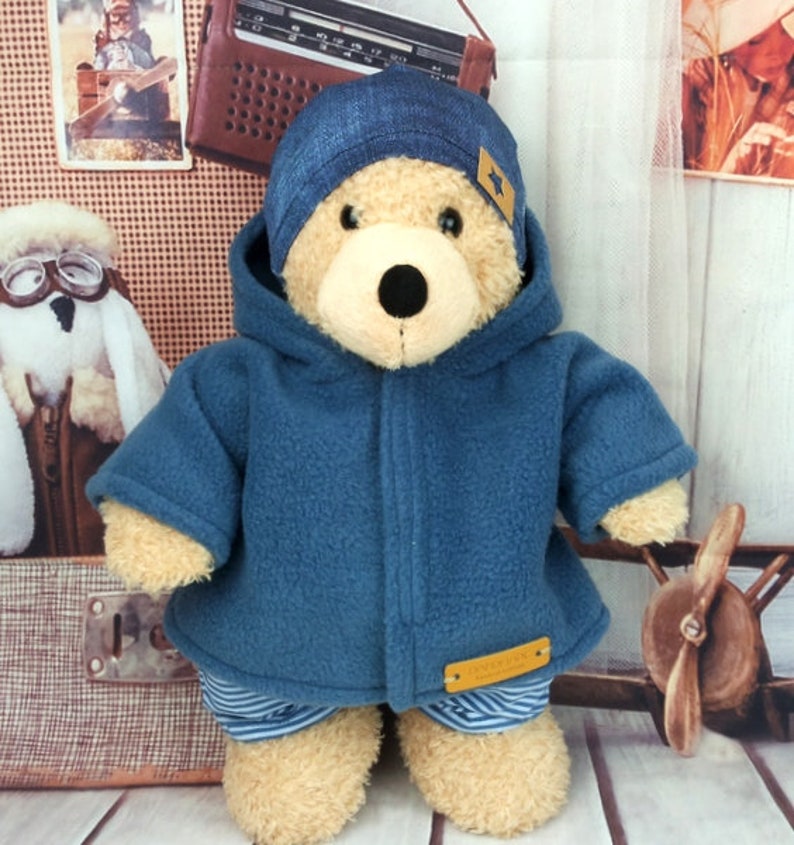 Bärenkkleidung Mix gestreift jeansoptik passend für Bären Stofftiere Bär Teddybär 37 / 40 cm Neu Bild 5