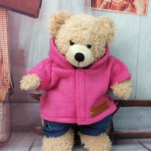 Bären Kleidung Farben Mix Jacke passend für Bären Stofftiere Plüschtiere Bear 28 cm pink